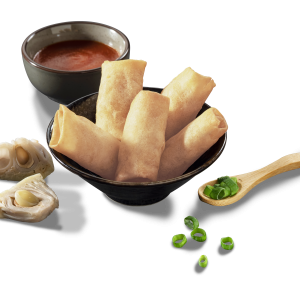 Green jackfruit spring rolls